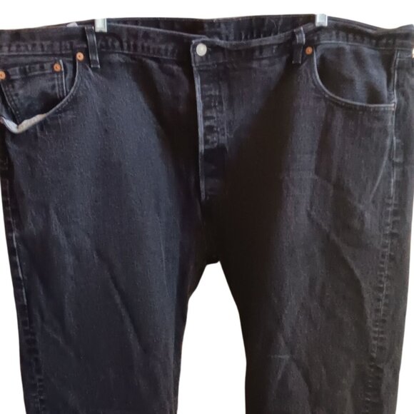 Men's 52x30 Levis 501 Jeans Black Denim Buttonfly - Picture 2 of 6